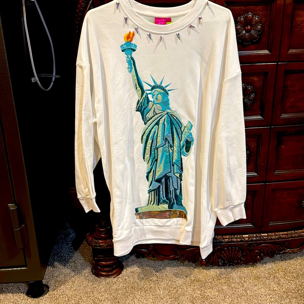 Queen of sparkles Statue of Liberty sweater dress